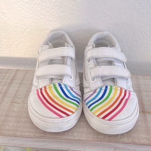 Vans Toddler Old Skool Vans Flour Shop Leather Rainbow White size 9 Toddler